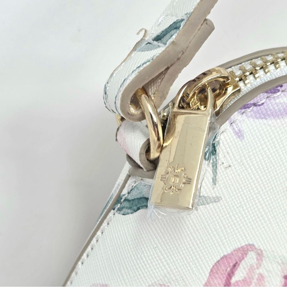 Nanette Lepore Crossbody Shoulder Mini Buckle Bag White Floral NWOT Pockets - Picture 8 of 15